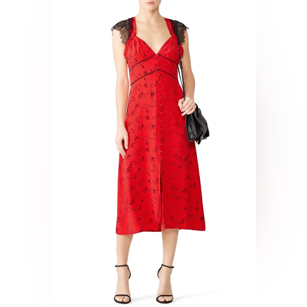 Tanya Taylor Kara dress in zodiac print, size 14
